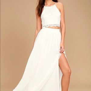 Lulu’s White Two Piece Maxi Dress